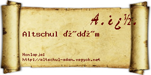Altschul Ádám névjegykártya